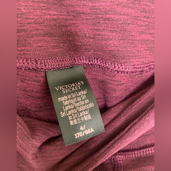 Victoria Secret 7/8 Plum Purple Leggings Size Medium With Size Pockets - Picture 5 of 12